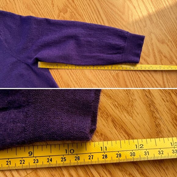 J Crew Womens Purple Merino Wool Sweater Size S-M with FLAWS - Picture 9 of 12